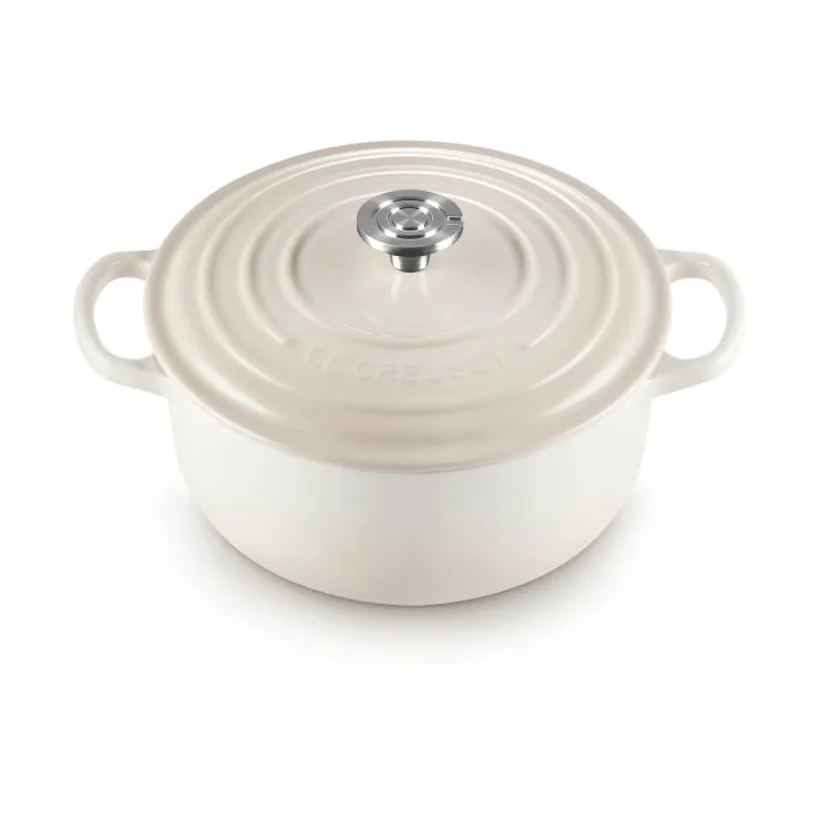 Le Creuset Signature valurautainen pyöreä pata, Meringue, 3,3 l Le Creuset