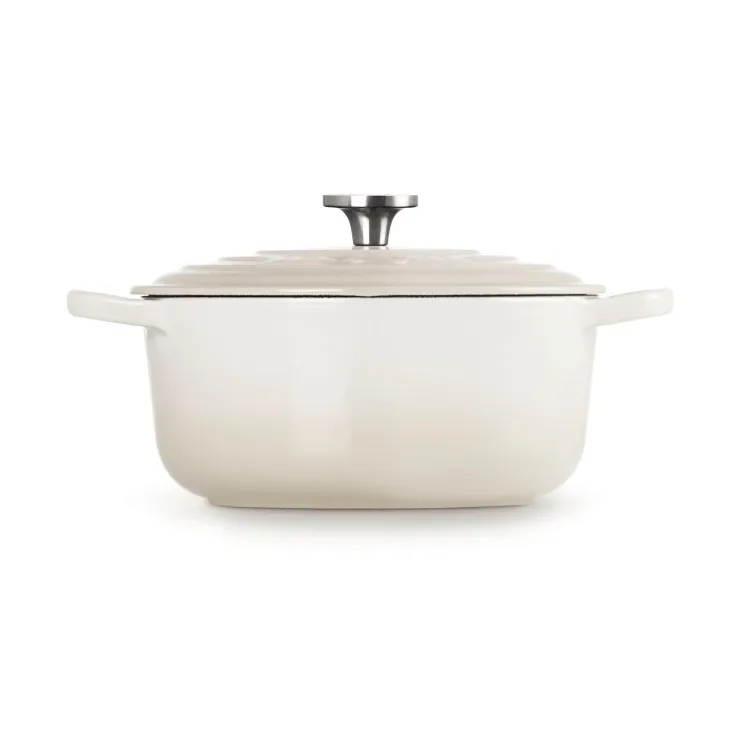 Le Creuset Signature valurautainen pyöreä pata, Meringue, 3,3 l Le Creuset