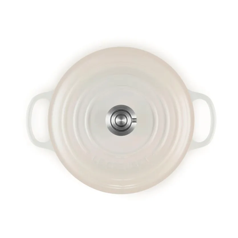 Le Creuset Signature valurautainen pyöreä pata, Meringue, 5,3 l Le Creuset