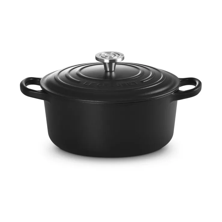Le Creuset Signature valurautainen pyöreä pata, Musta, 3,3 l Le Creuset