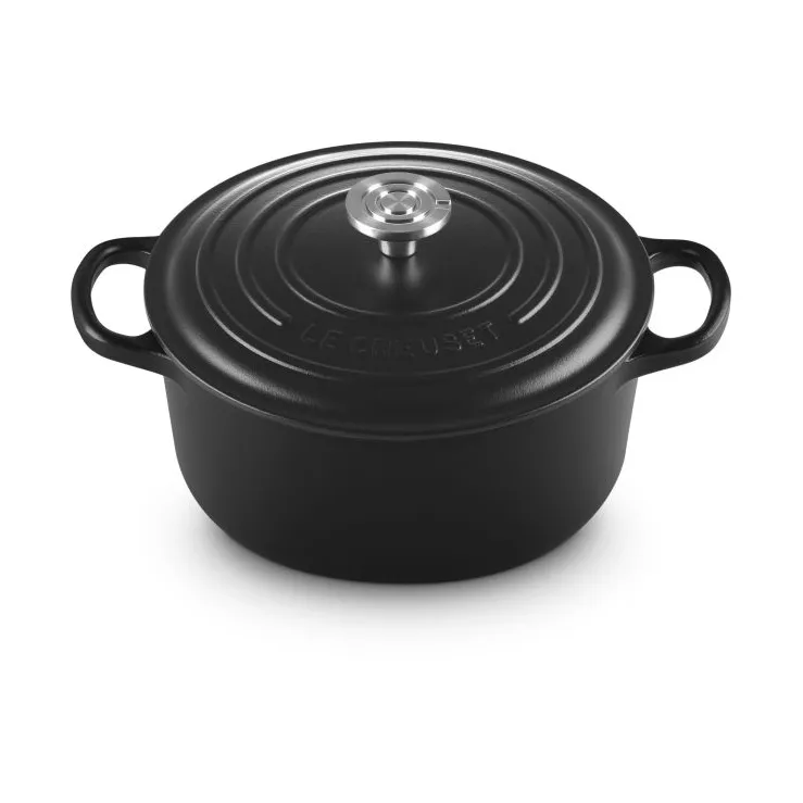 Le Creuset Signature valurautainen pyöreä pata, Musta, 3,3 l Le Creuset