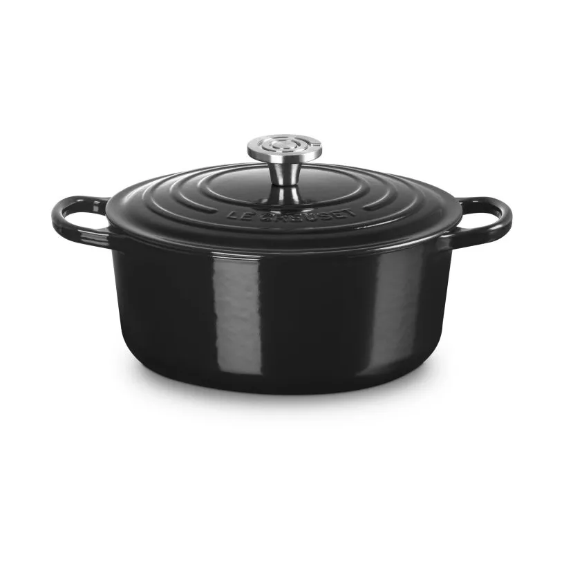 Le Creuset Signature valurautainen pyöreä pata, Musta, 5,3 l Le Creuset