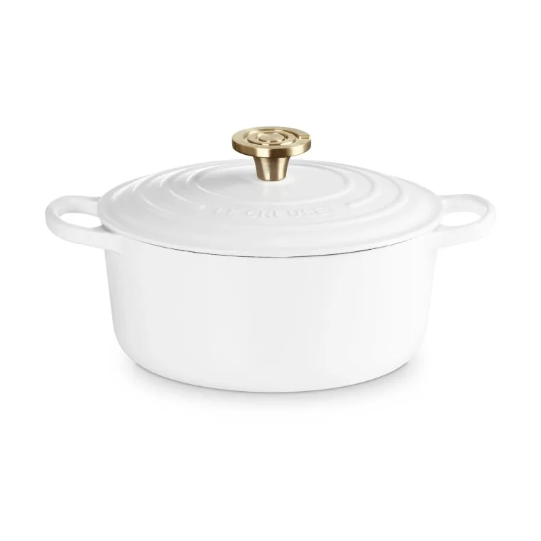 Le Creuset Signature valurautainen pyöreä pata, Valkoinen, 4,2 l Le Creuset