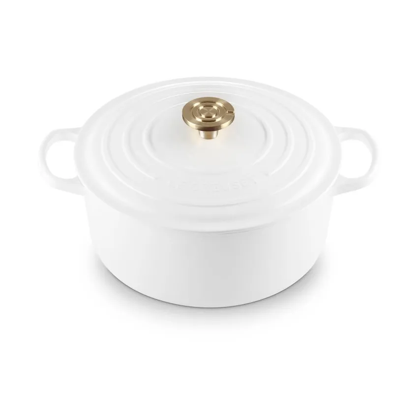 Le Creuset Signature valurautainen pyöreä pata, Valkoinen, 6,7 l Le Creuset