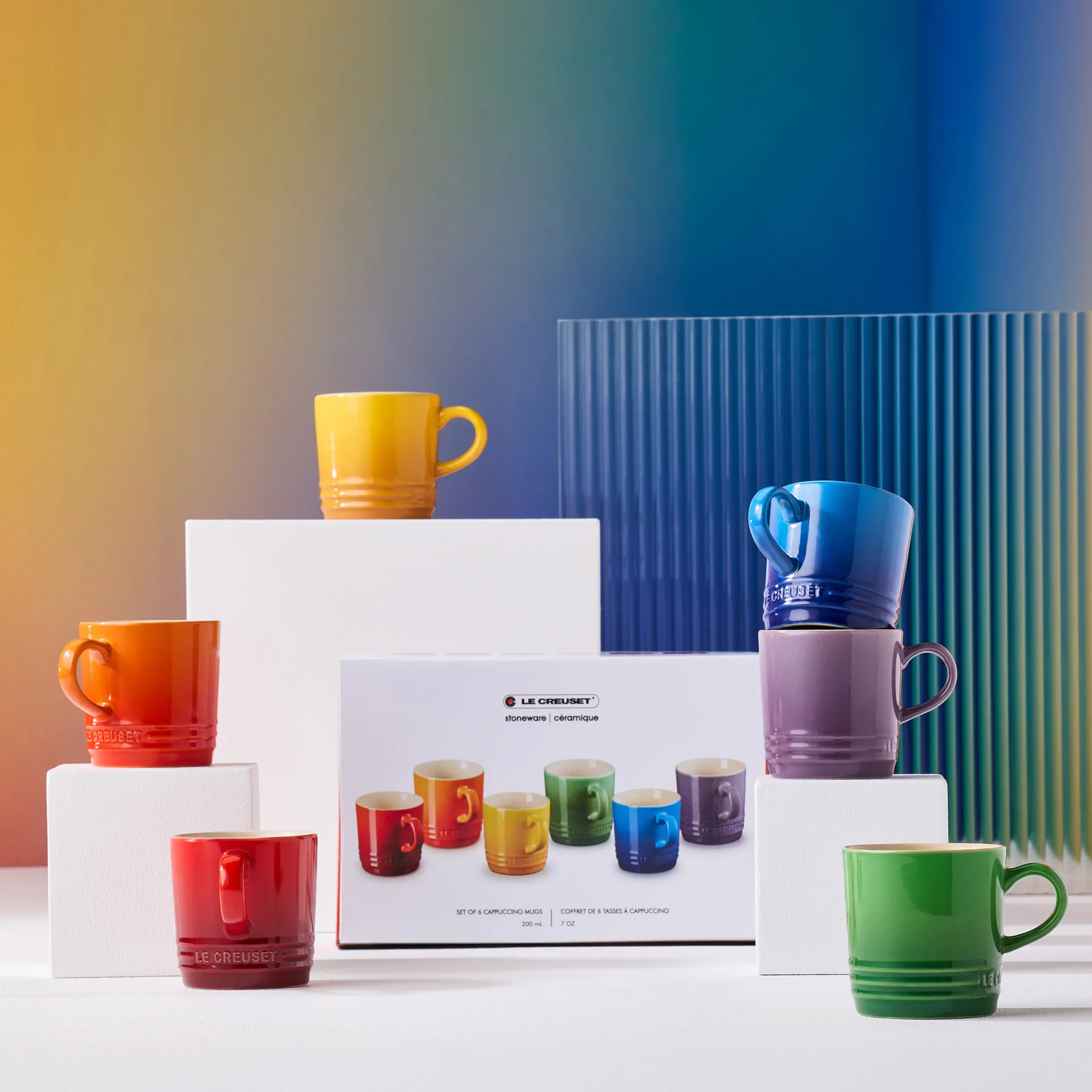 Signature keramiikkakahvimuki 6-osaa, Rainbow Le Creuset