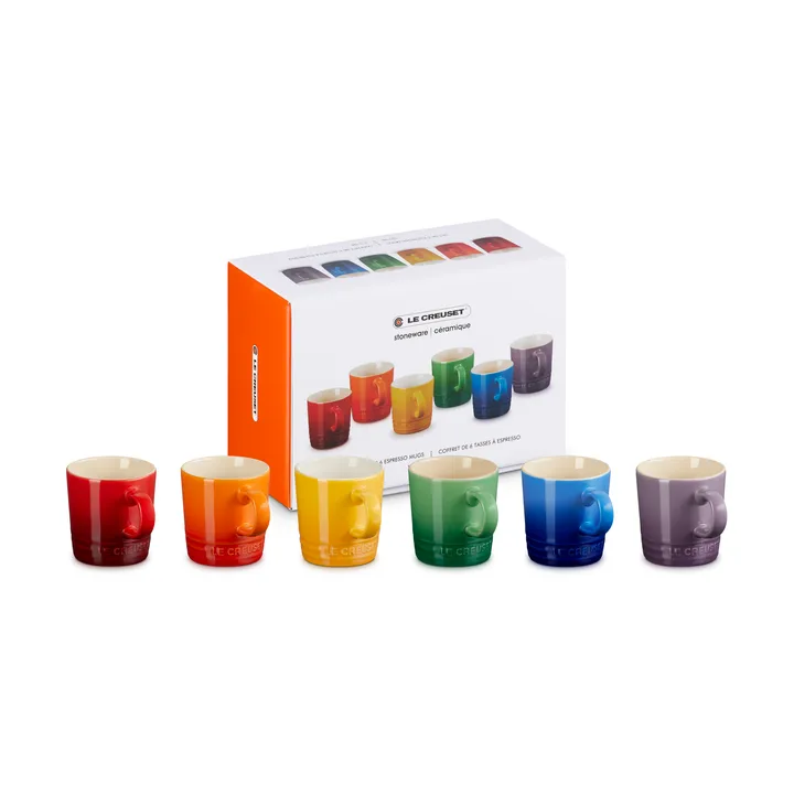 Signature kivikeramiikka espressomuki 6-osainen - Rainbow - Le Creuset