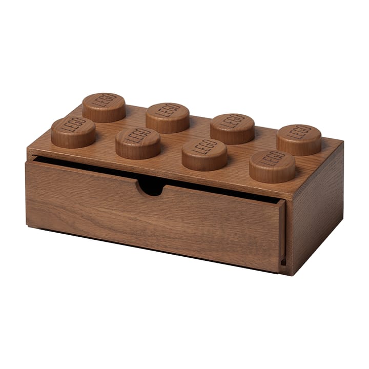 LEGO kirjoituspöytälaatikko 8 puu, Tummapetsattu tammi Lego