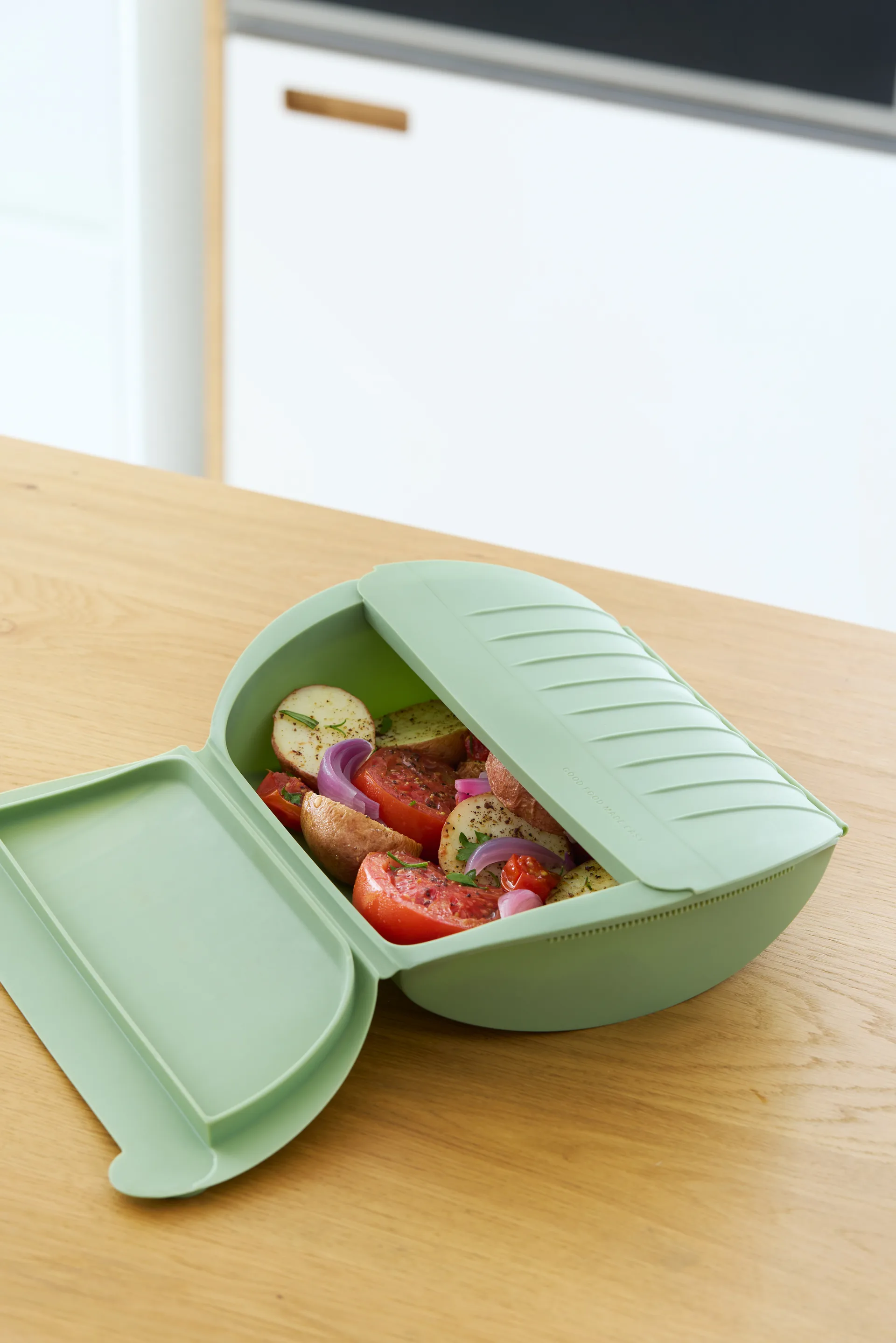 Lékué höyrykeitin, Vihreä, tarjottimella, 4-pack Lékué