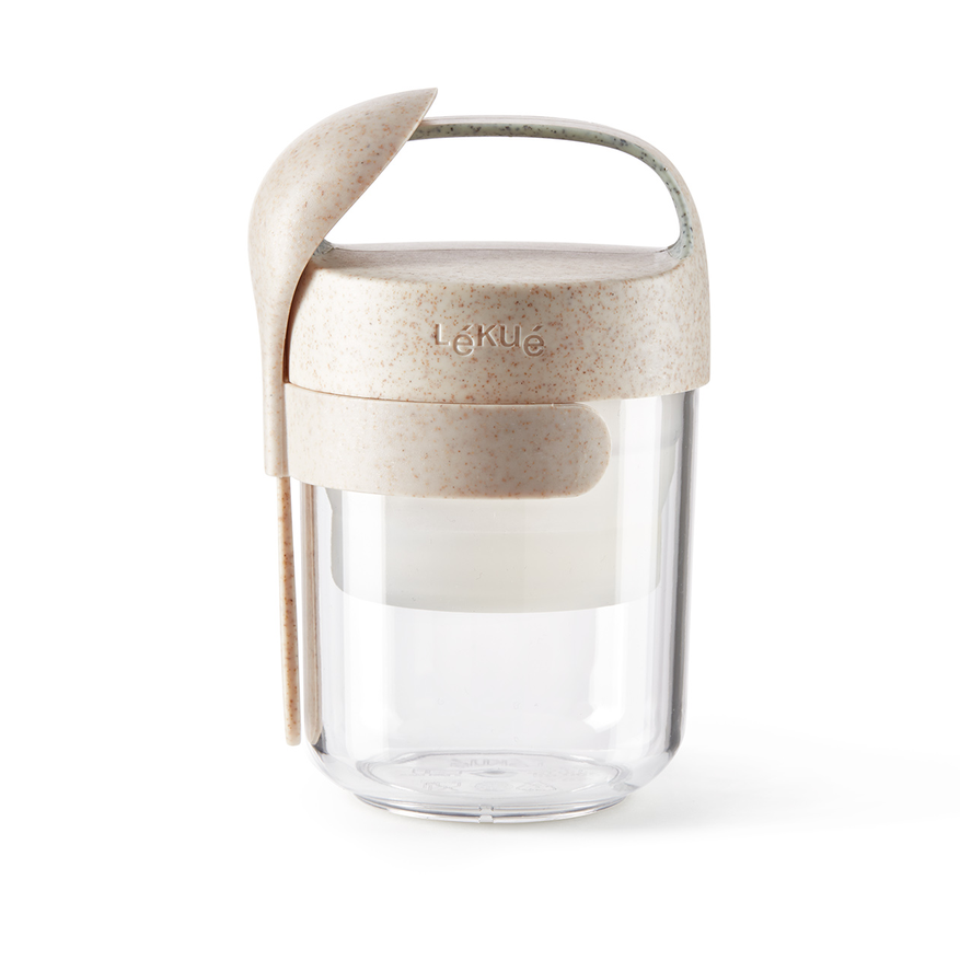 Lékué To Go purkki organic lusikalla beige. 0,4 l | Skandinaavinen Sisustus | Eväslaatikot | Beige