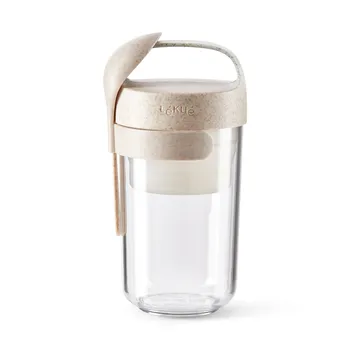 Lékué To Go purkki organic lusikalla beige. - 0,6 L - Lékué