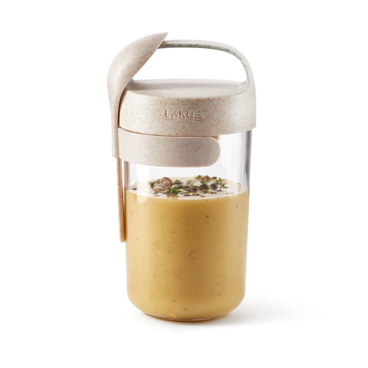 Lékué To Go purkki organic lusikalla beige., 0,6 L Lékué