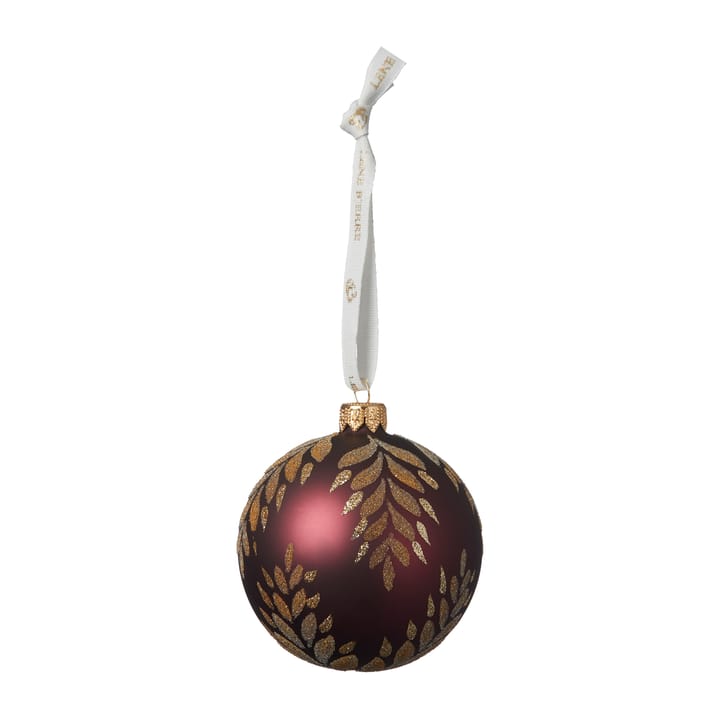 Cadelia joulupallo koristeellisilla lehdillä Ø 8 cm - Pomegranate-Gold - Lene Bjerre