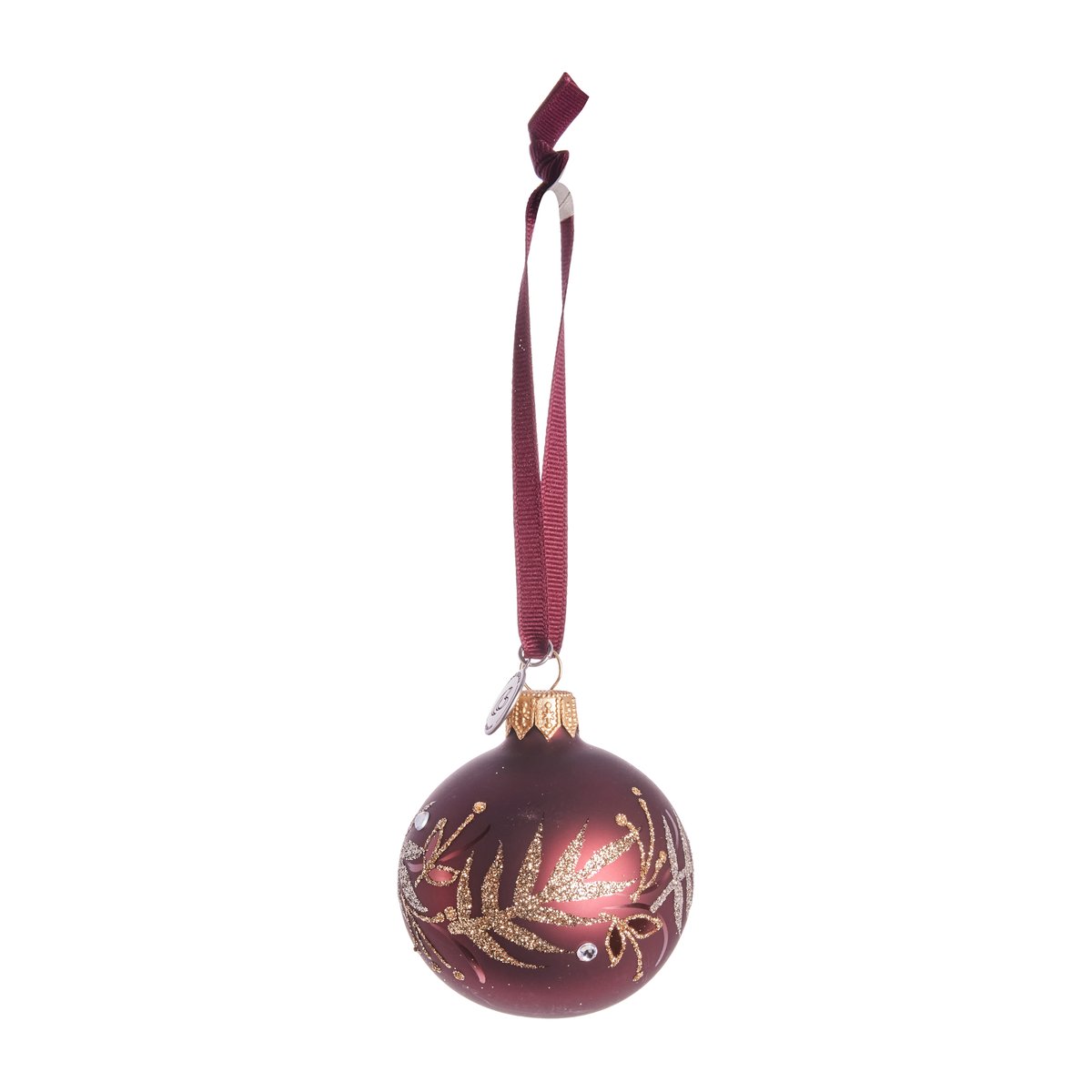 Lene Bjerre Cadelia joulupallo lehdillä Ø6 cm pomegranate-light gold