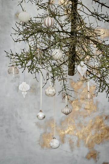 Cadelia joulupallo puu Ø8 cm - white-light gold - Lene Bjerre