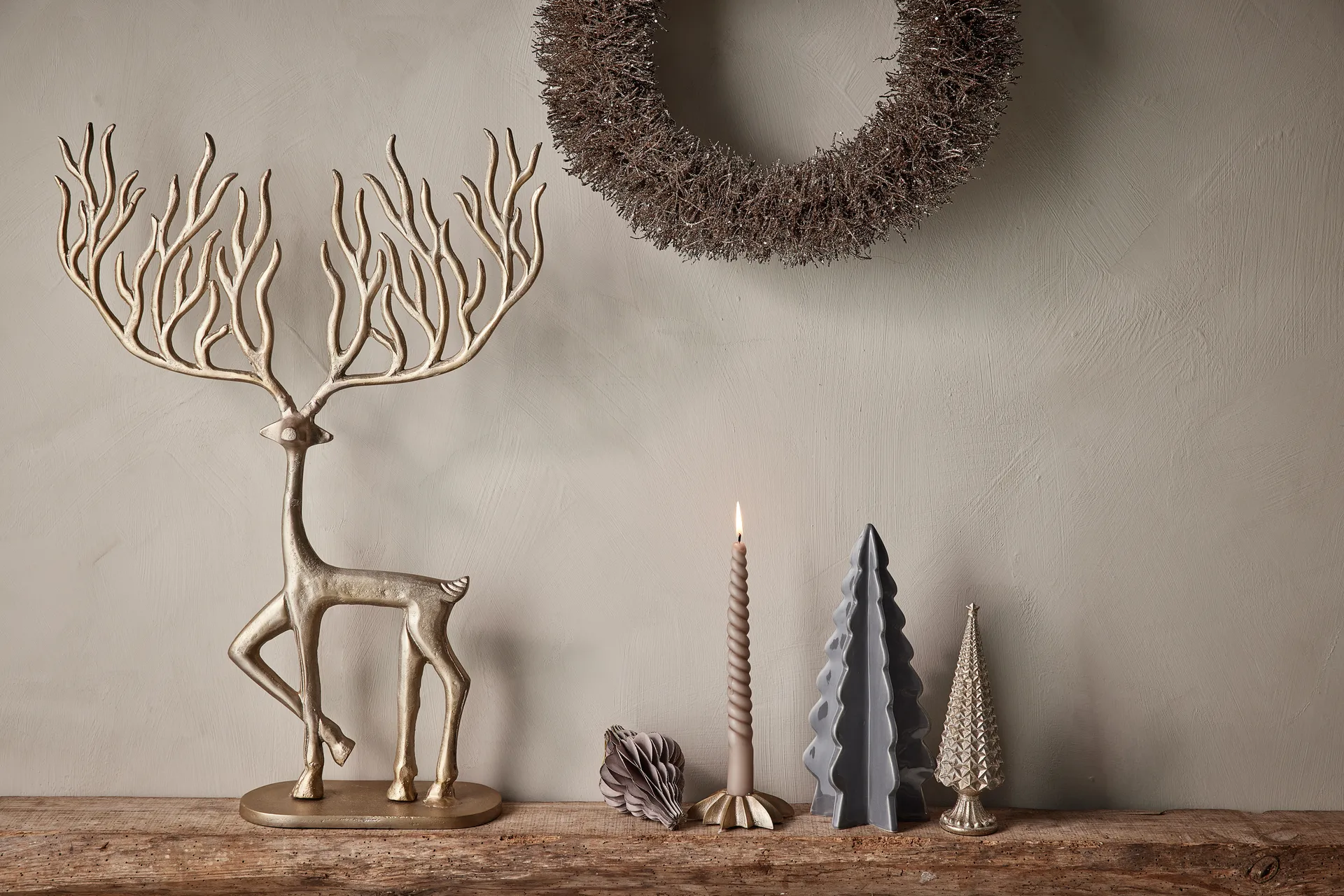 Caville kynttilänjalka tähti 8 cm, light gold Lene Bjerre