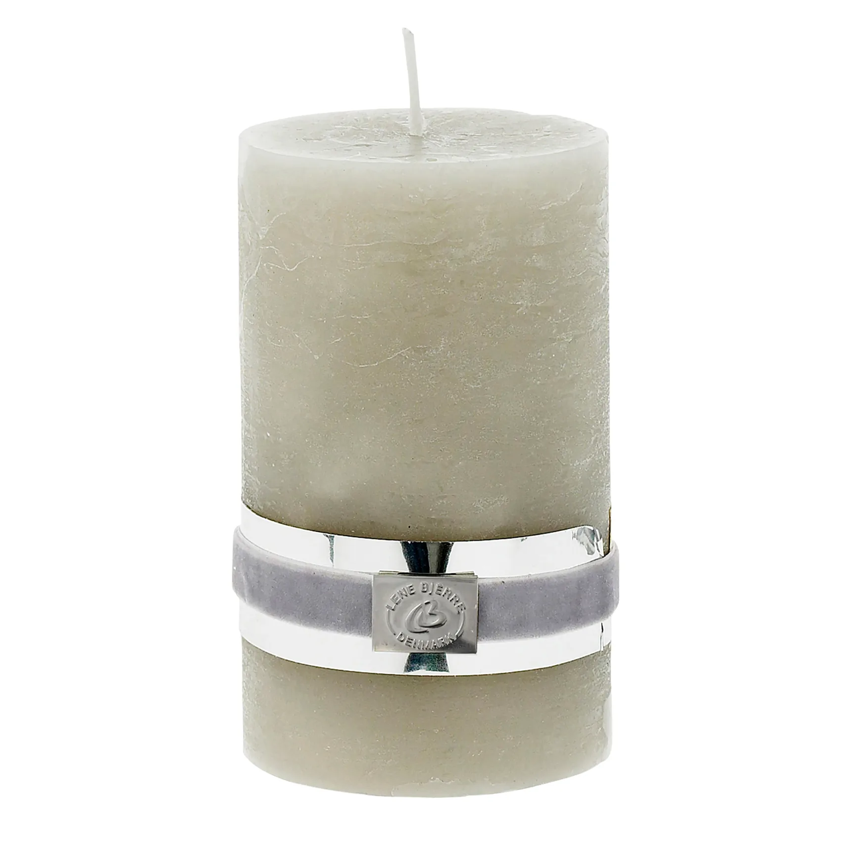 Lene Bjerre Rustic-kynttilä silver grey, Ø 7,5 cm, 12,5 cm Lene Bjerre