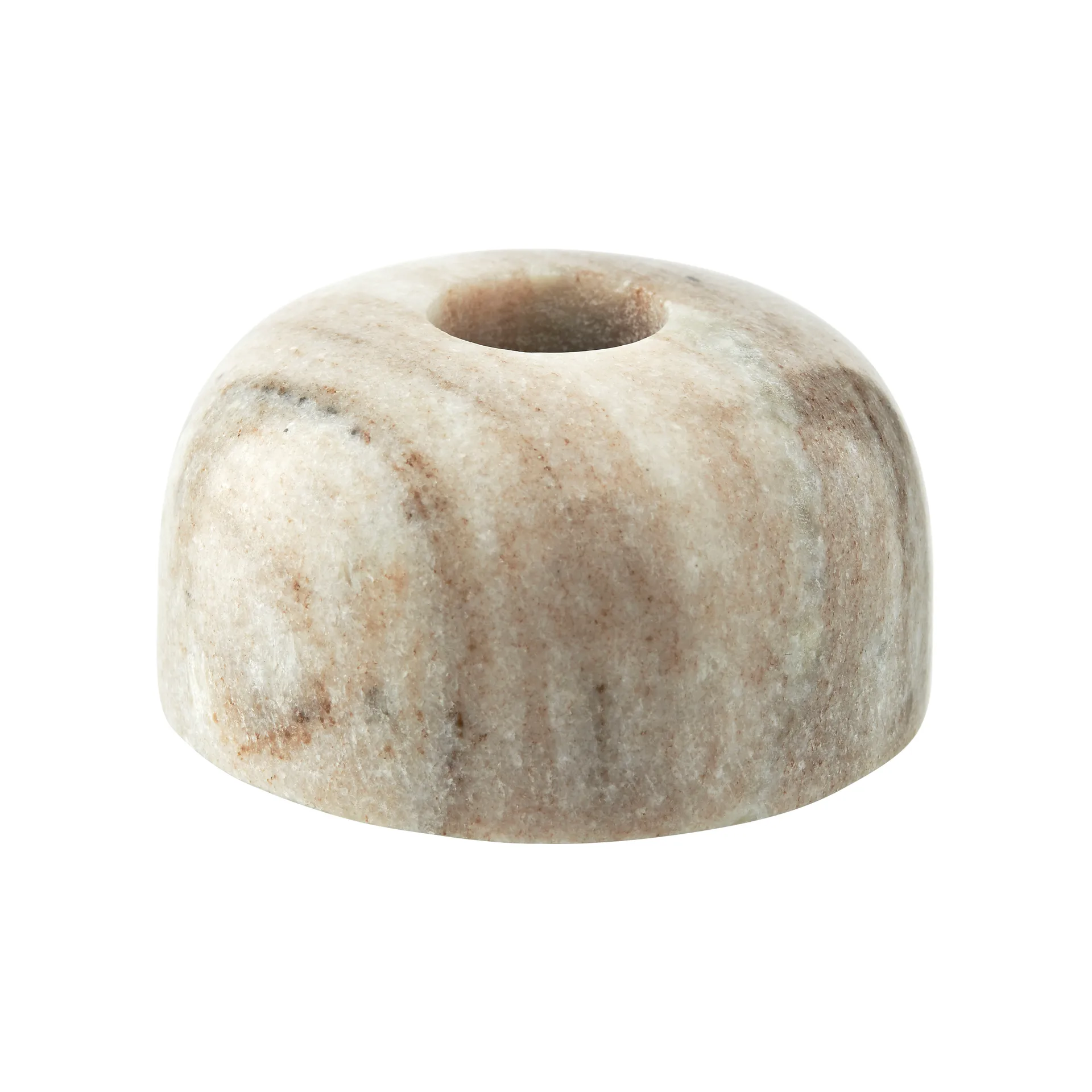Marmilla kynttilänjalka Ø7,5 cm, Light brown marble Lene Bjerre