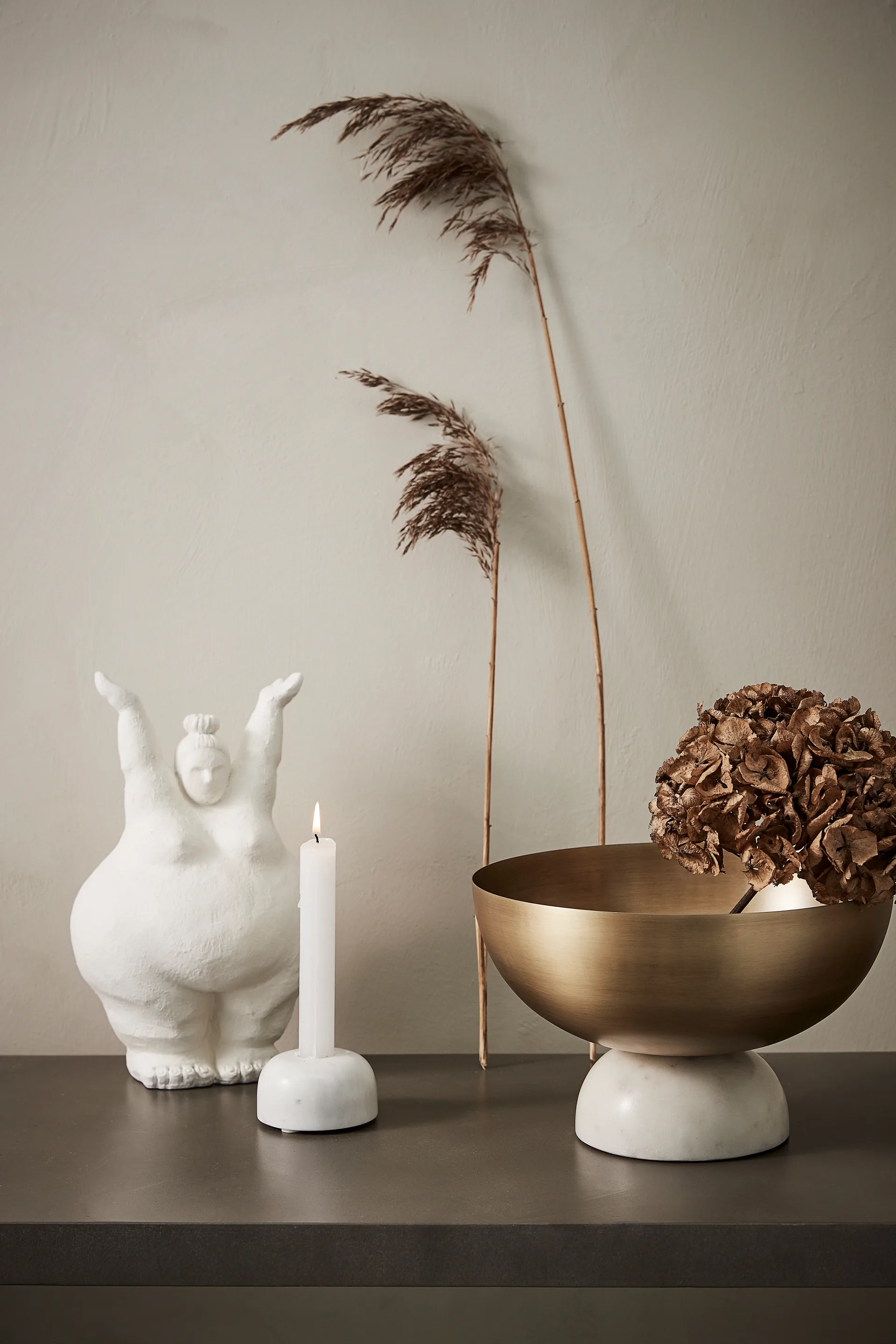 Marmilla kynttilänjalka Ø7,5 cm, White marble Lene Bjerre