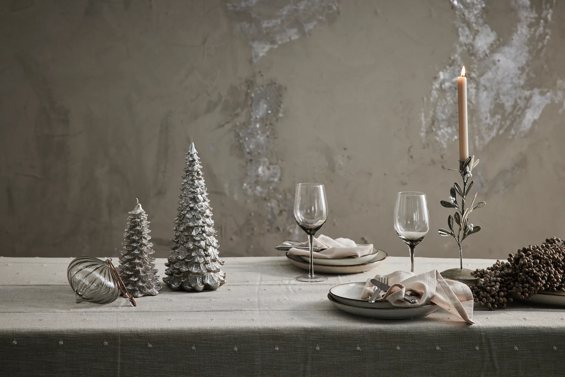 Missia kynttilänjalka 30 cm, hopea Lene Bjerre