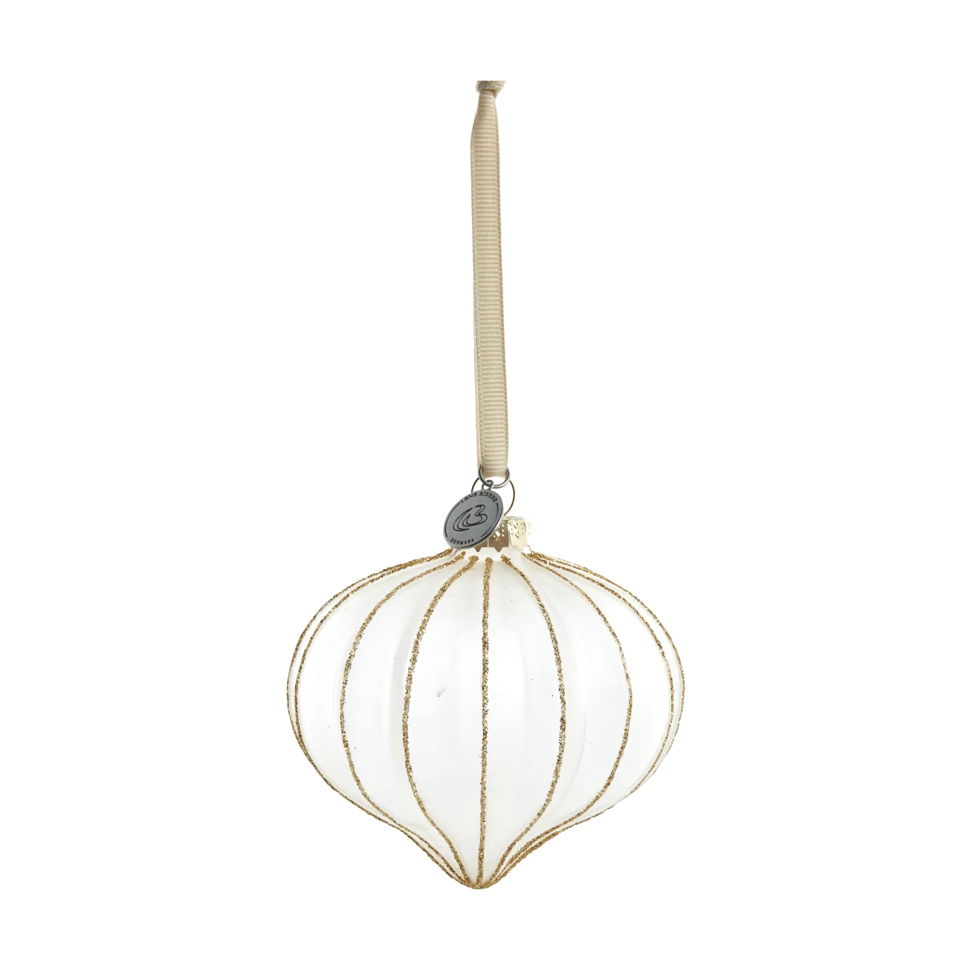 Navina joulukuusenpallo 8 cm, White-Light gold Lene Bjerre