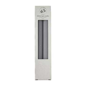 Ribbat kynttilä 25 cm 2-pakkaus - dark grey - Lene Bjerre