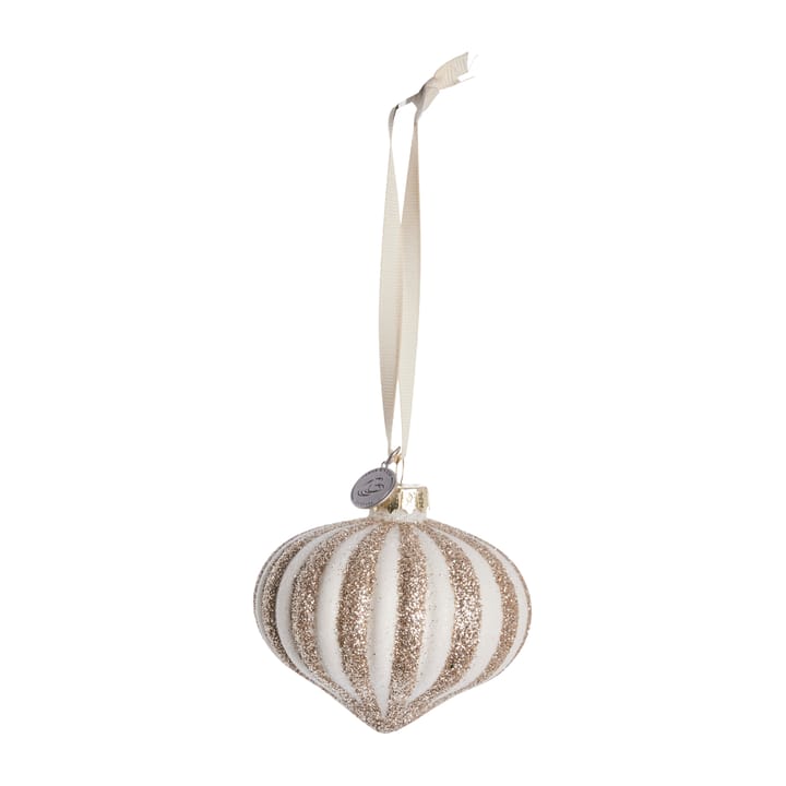 Selvie joulukoriste 8 cm - white- light gold - Lene Bjerre