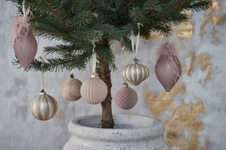 Selvie joulukoriste 8 cm, white- light gold Lene Bjerre