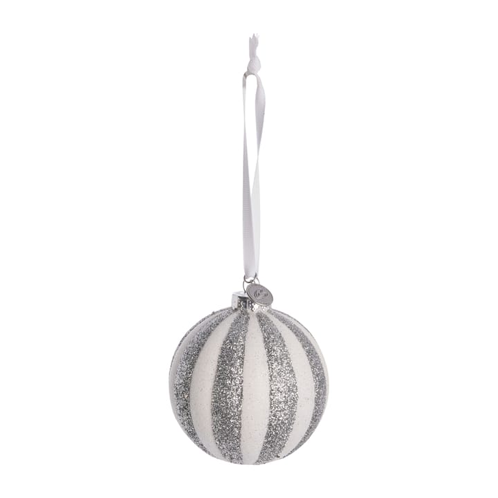 Selvie joulupallo Ø8 cm - white-hopea - Lene Bjerre