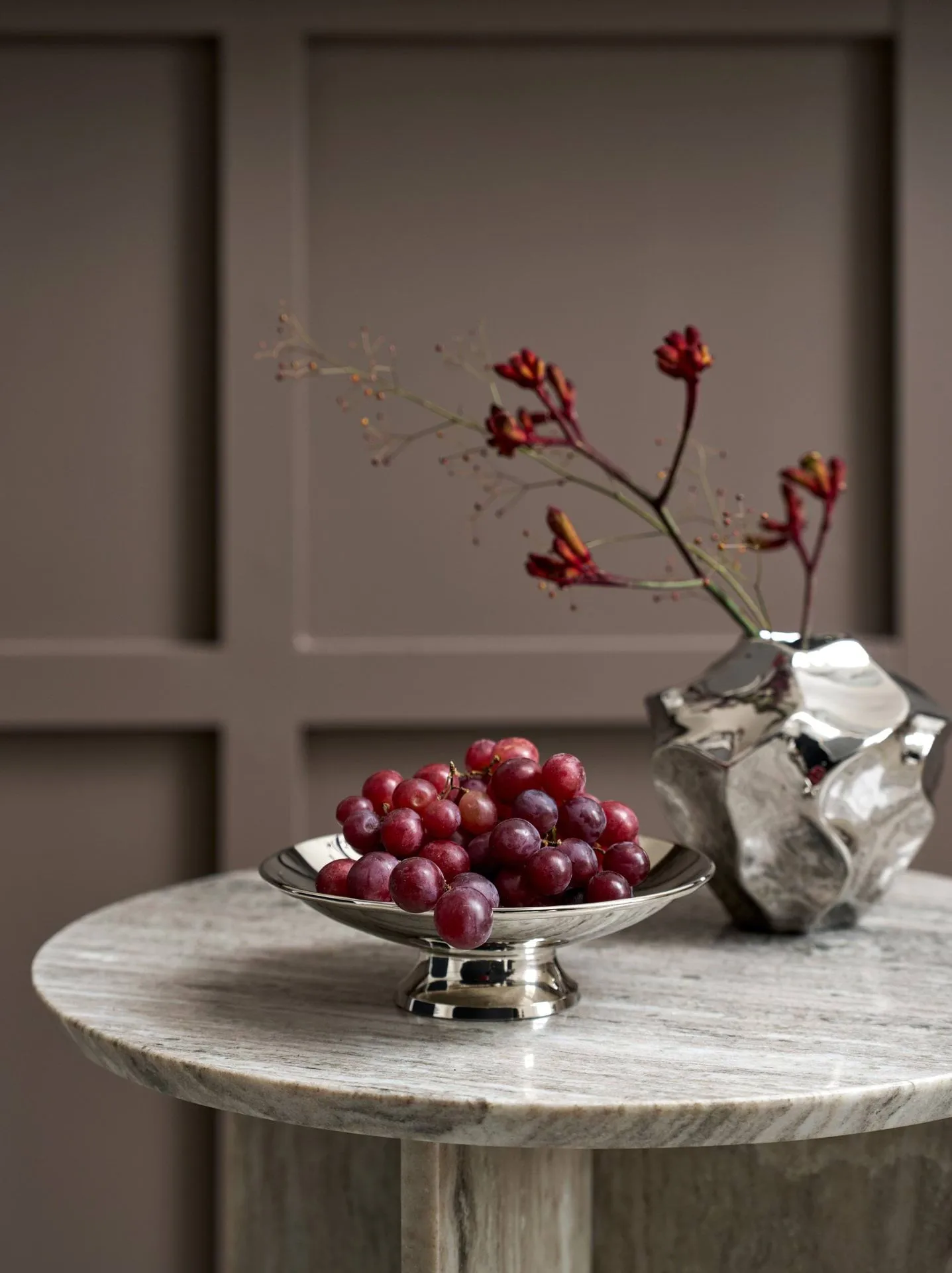 Sigrine kulho, Hopeanvärinen, Ø21xK6 cm Lene Bjerre