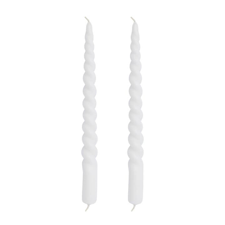 Twisted kierretty kynttilä 25 cm 2-pakkaus - White - Lene Bjerre