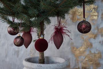Velvetti joulupallo  Ø8 cm - pomegranate - Lene Bjerre