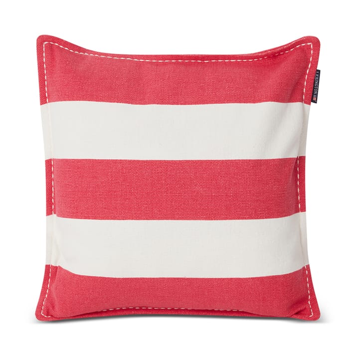 Block Stripe Printed -tyynynpäällinen 50 x 50 cm - Vaaleanpunainen-valkoinen - Lexington