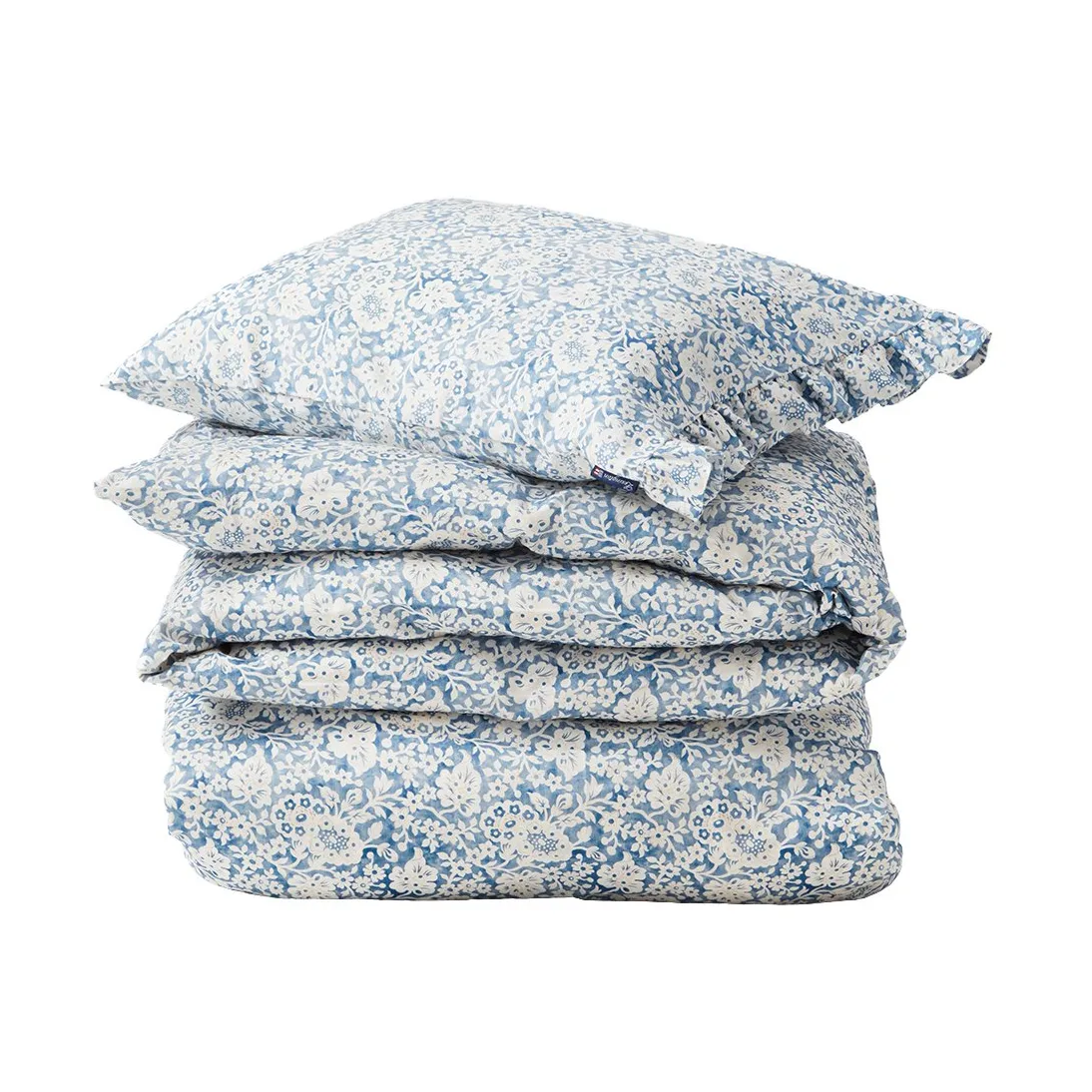 Blue Floral Printed Cotton Sateen vuodevaatesetti, 50x60 cm, 150x210 cm Lexington