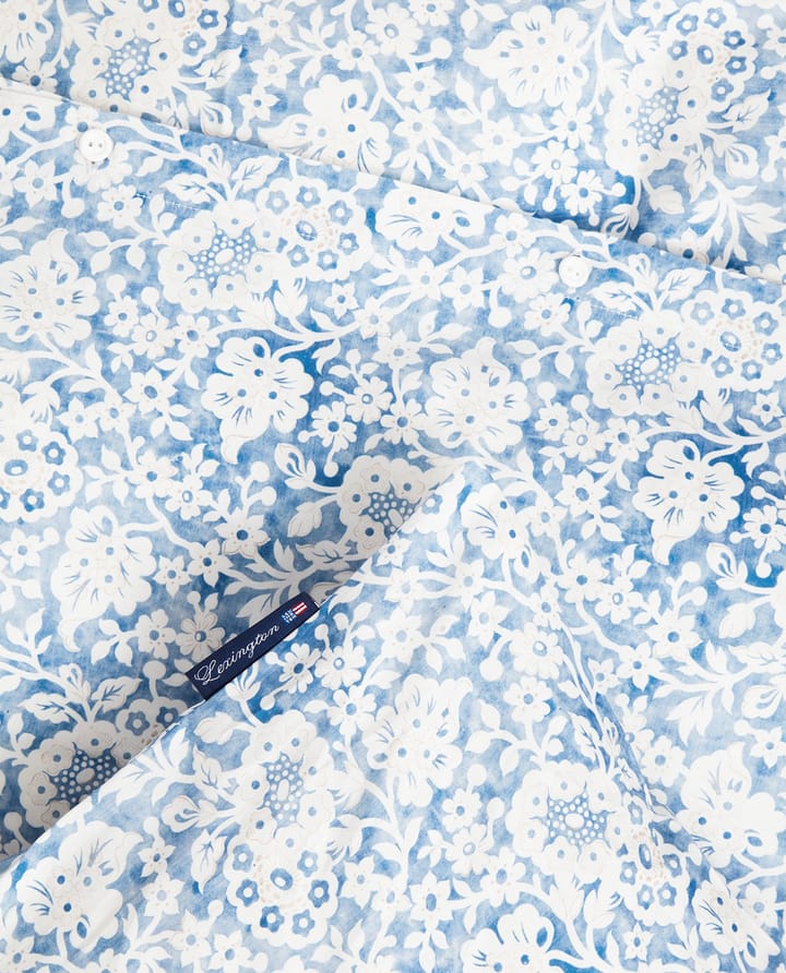 Blue Floral Printed Cotton Sateen vuodevaatesetti, 50x60 cm, 220x220 cm Lexington