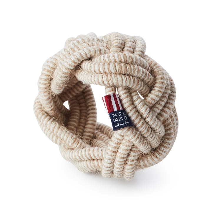 Braided Cotton/Jute -servettirengas - Beige-white - Lexington