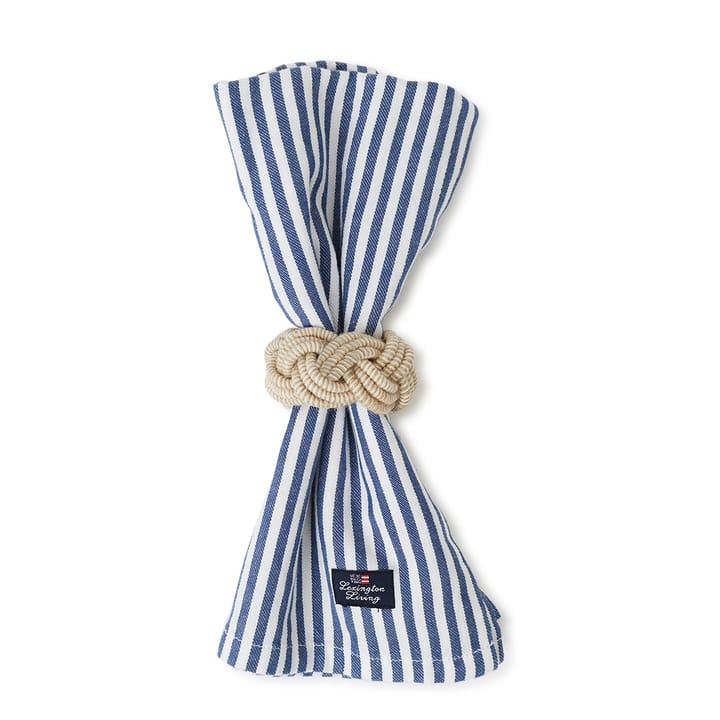 Braided Cotton/Jute -servettirengas - Beige-white - Lexington