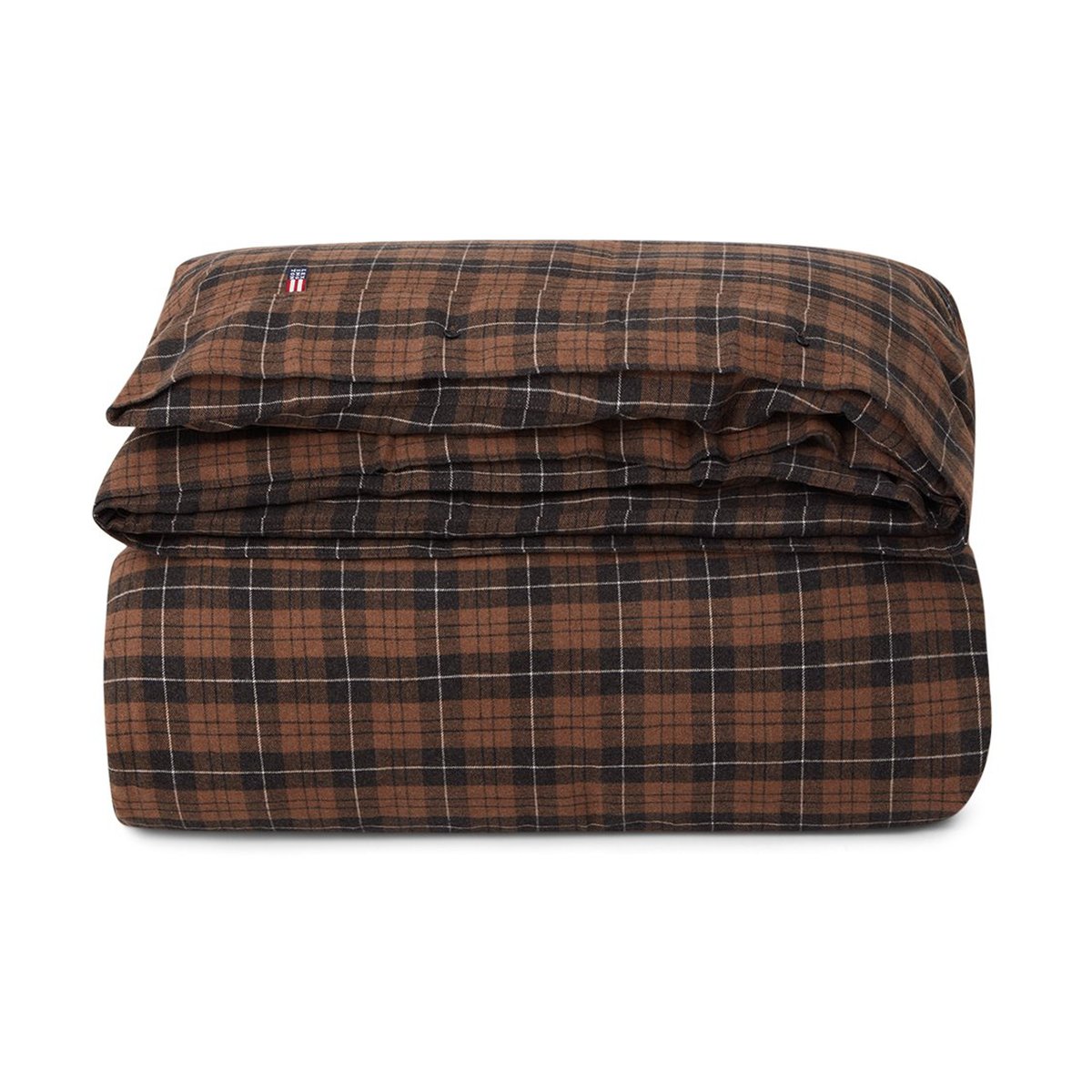 Lexington Checked Cotton Flannel pussilakana 150×210 cm Brown-dark gray