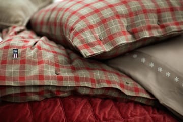 Checked Cotton Flannel sänkysetti - Mid Brown-red - Lexington