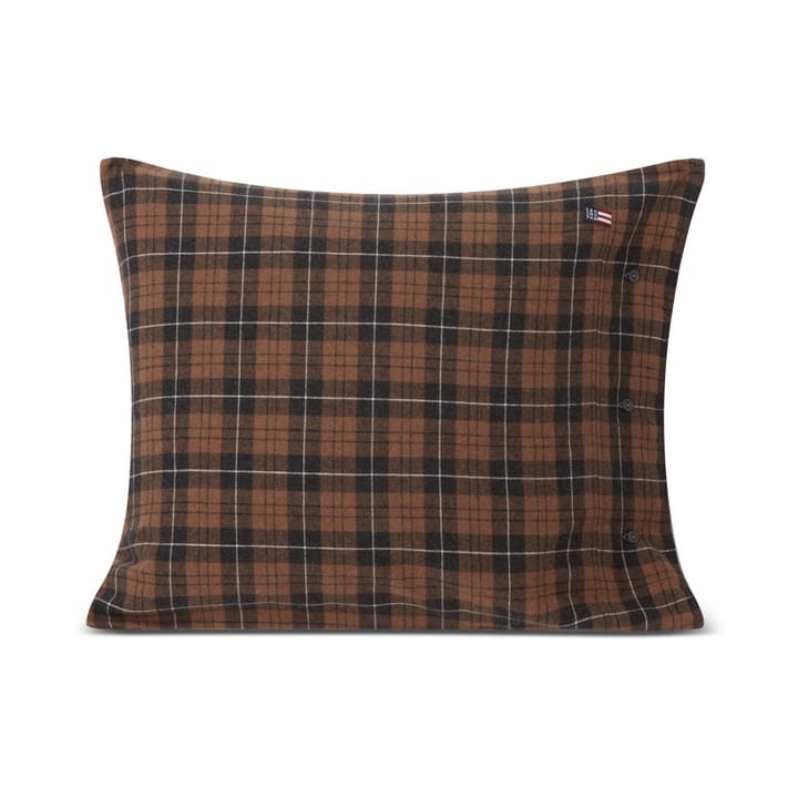 Checked Cotton Flannel -tyynyliina 50x60 cm, Brown-dark gray Lexington