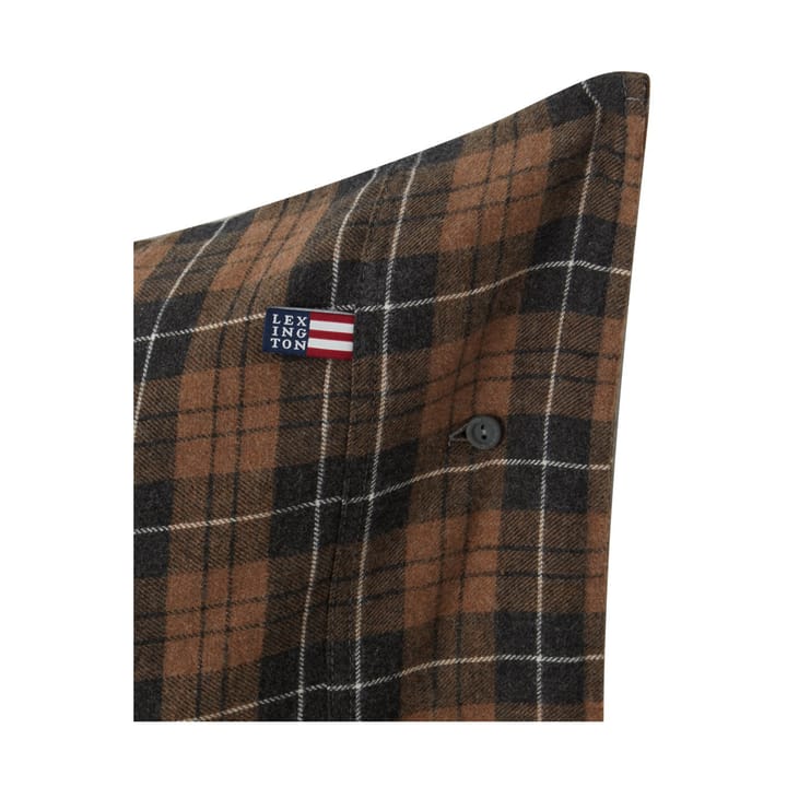 Checked Cotton Flannel -tyynyliina 50x60 cm, Brown-dark gray Lexington