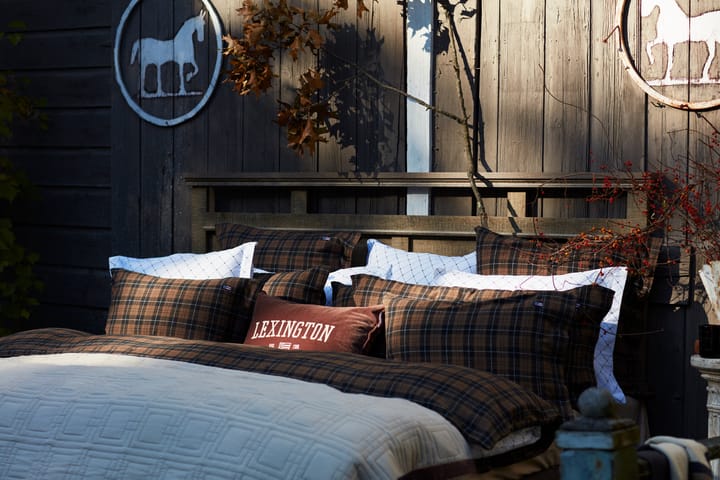 Checked Cotton Flannel -tyynyliina 50x60 cm, Brown-dark gray Lexington