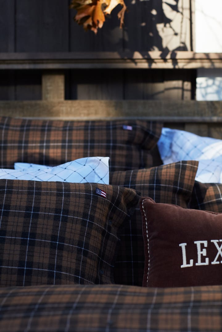 Checked Cotton Flannel -tyynyliina 50x60 cm, Brown-dark gray Lexington