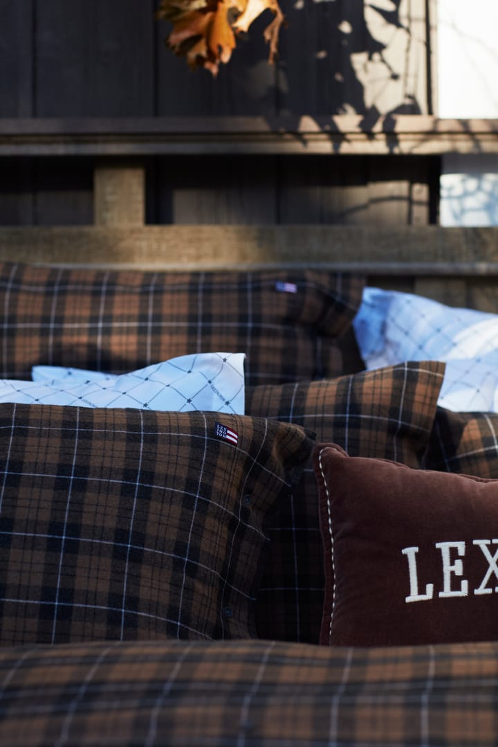 Checked Cotton Flannel -tyynyliina 50x60 cm - Brown-dark gray - Lexington