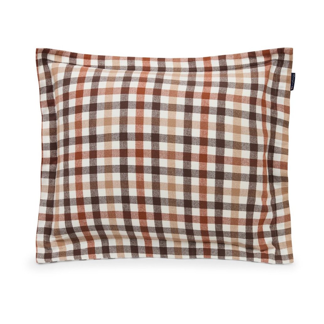 Lexington Checked Cotton Flannel -tyynyliina 50×60 cm Rust brown-white