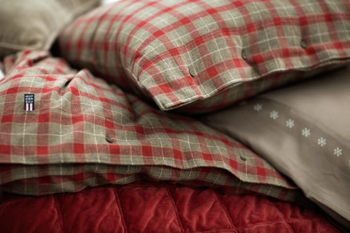 Checked Cotton Flannel tyynyliina 50x90 cm - Mid Brown-red - Lexington