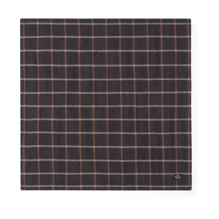 Checked Cotton Linen -kangaslautasliina 50 x 50 cm - Dark gray-beige - Lexington