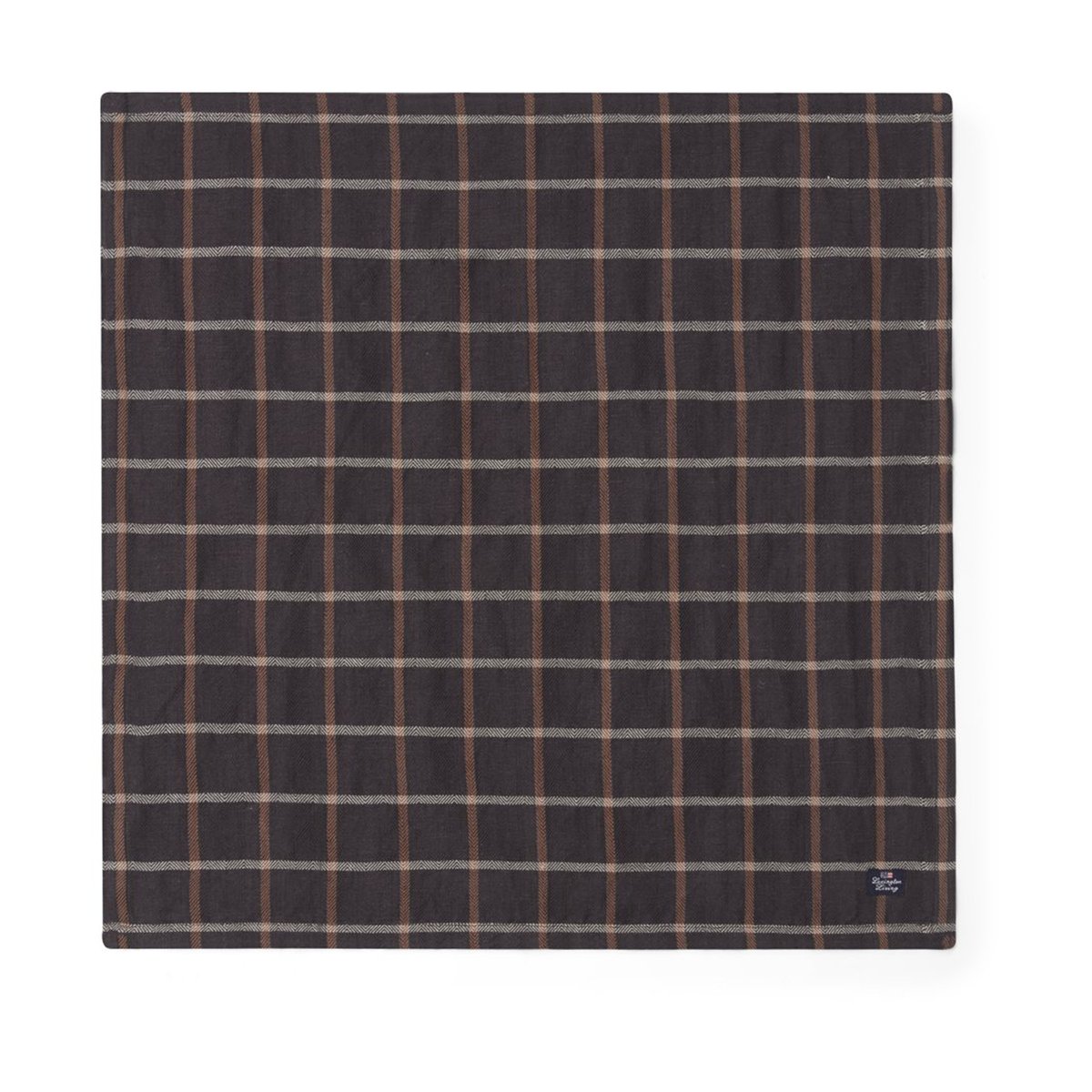 Lexington Checked Cotton Linen -kangaslautasliina 50 x 50 cm Dark gray-beige