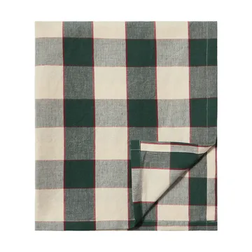 Checked Cotton Linen -pöytäliina 150 x 250 cm - Green–vaalea beige–punainen - Lexington