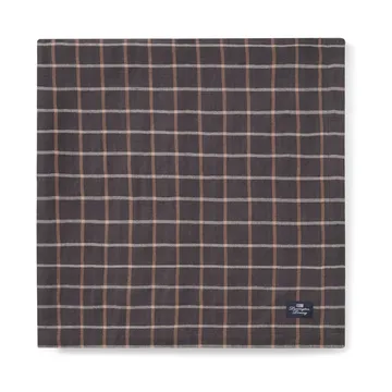 Checked Cotton Linen -pöytäliina 150 x 350 cm - Dark gray-beige - Lexington