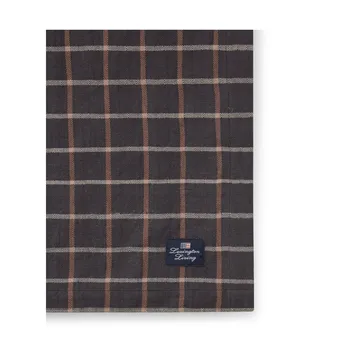 Checked Cotton Linen -pöytäliina 150 x 350 cm - Dark gray-beige - Lexington